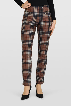 ROBELL MIMI TROUSERS LEATHER BROWN