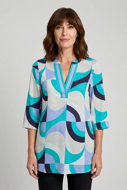 I'CONA BLOUSE 72 CM PEACOCK BLUE